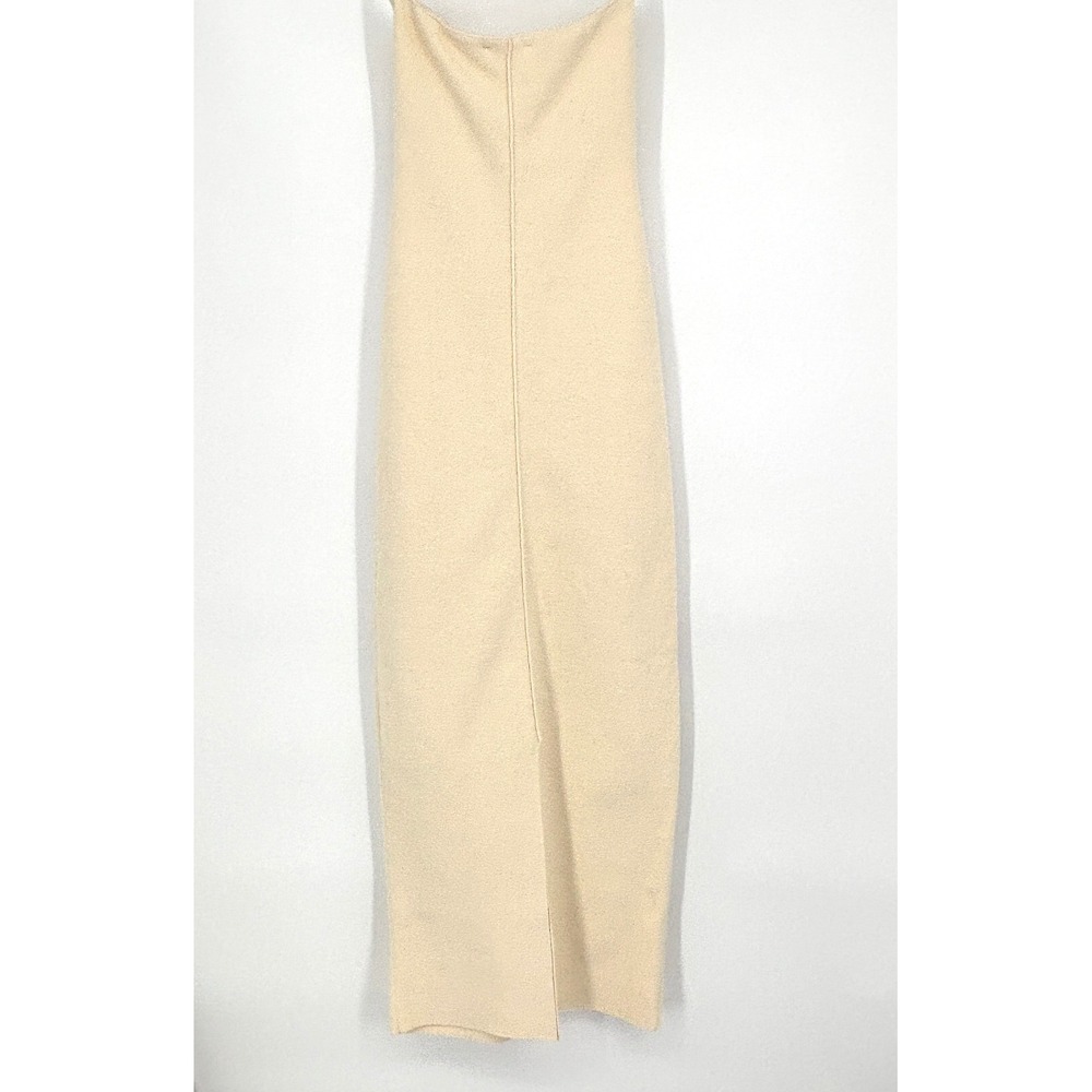 Dissh Owen Cream Crepe Knit Strapless Column Dress Split Hem Bodycon XS - Picture 6 of 15